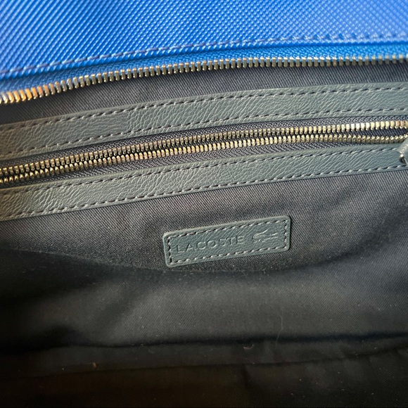 SOLD! Lacoste Royal Blue Leather Handbag - Picture 10 of 13